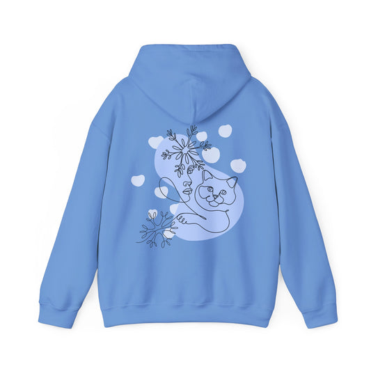 Snowy Cat Lover Hoodie - Unique Feminine Design